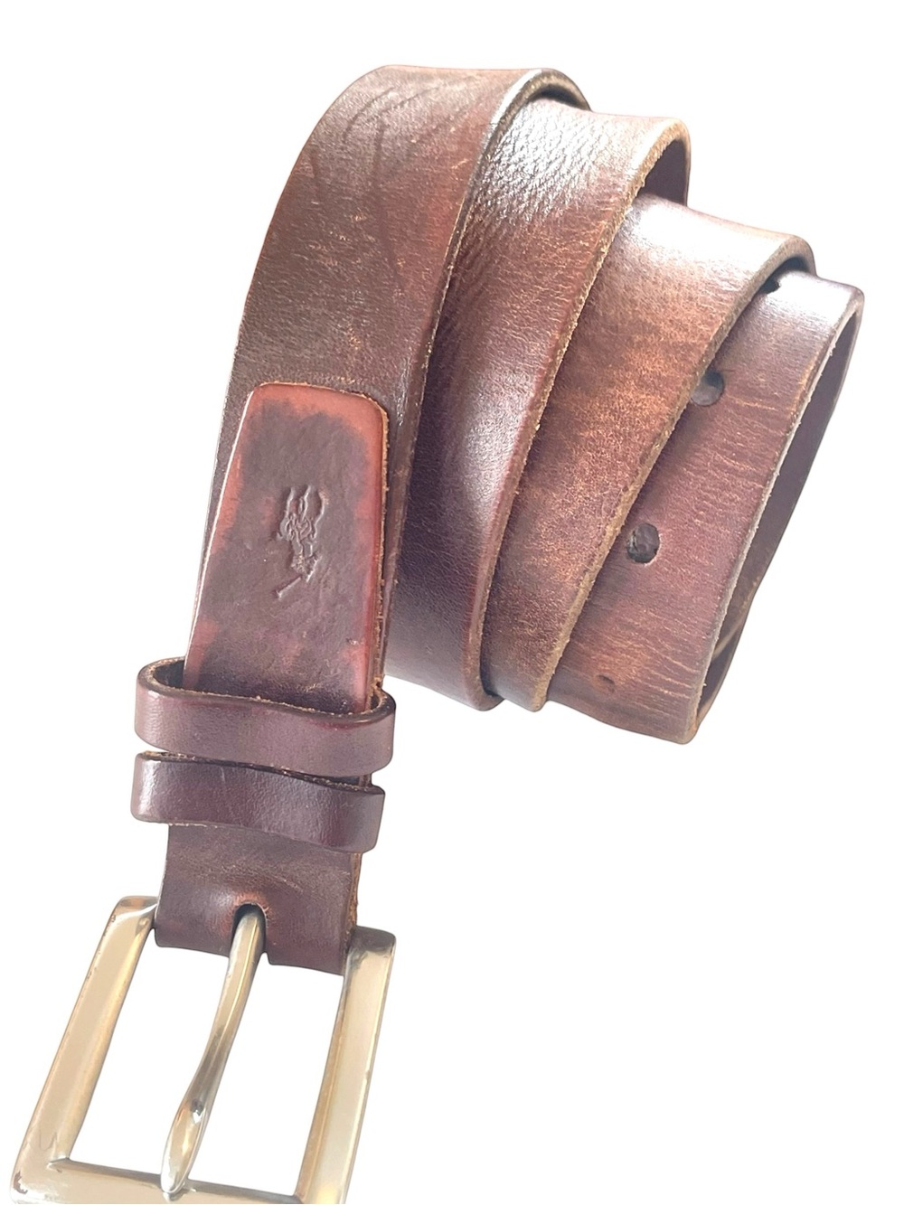 Polo Ralph Lauren Brown Leather Belt Distressed Size 40